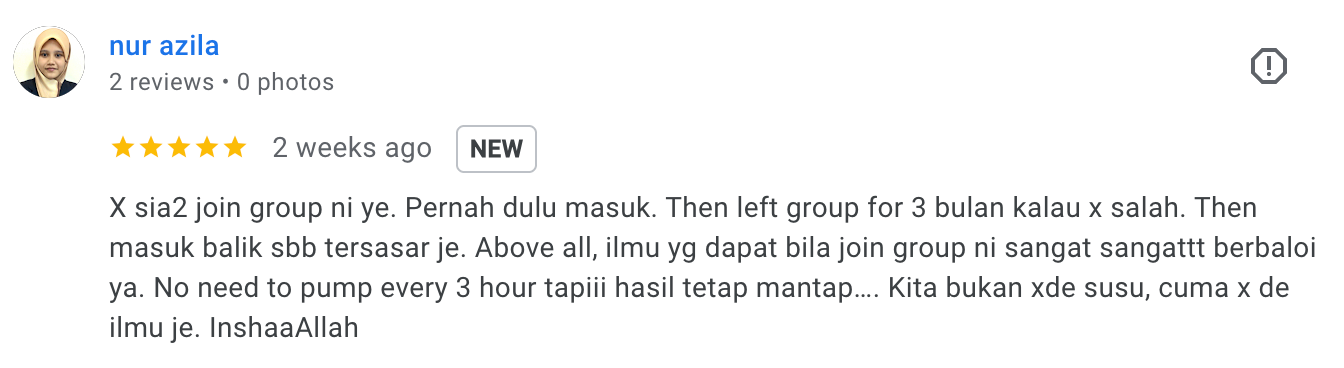5-star Google review about joining Bonda's group
